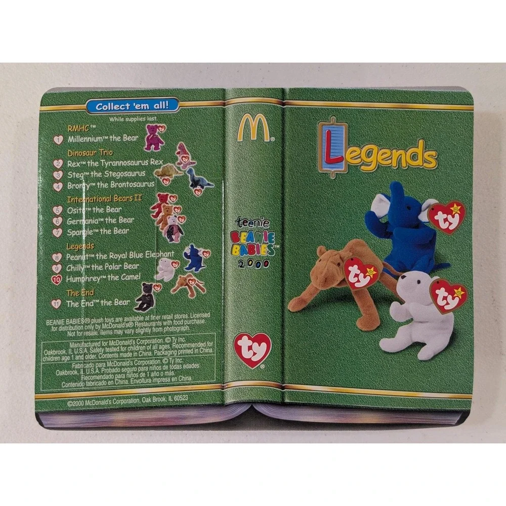 McDonalds Teenie Beanie Babies Legends Full Set 2000 - Peanut, Chilly & Humphrey - Picture 2 of 2